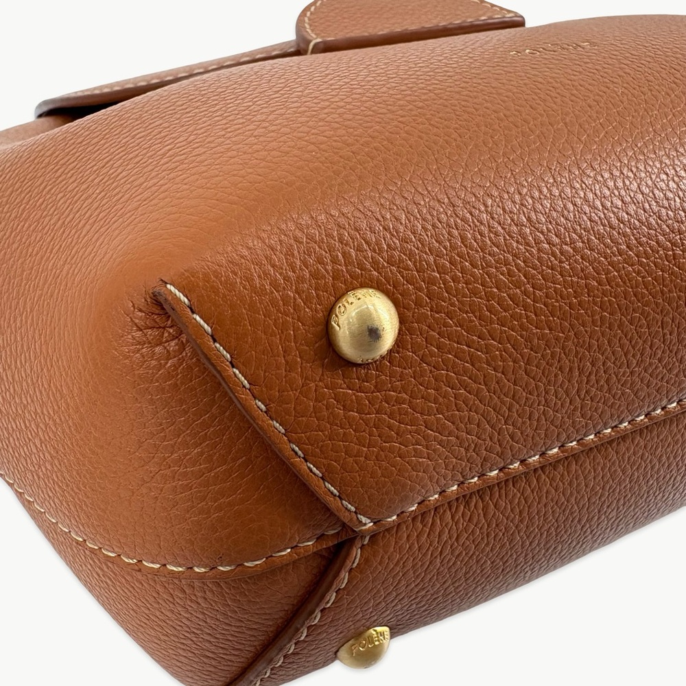 Polène Numéro Un Mini Backpack Convertible 3-Way Caramel Tan Rare Minimalist - Picture 8 of 16